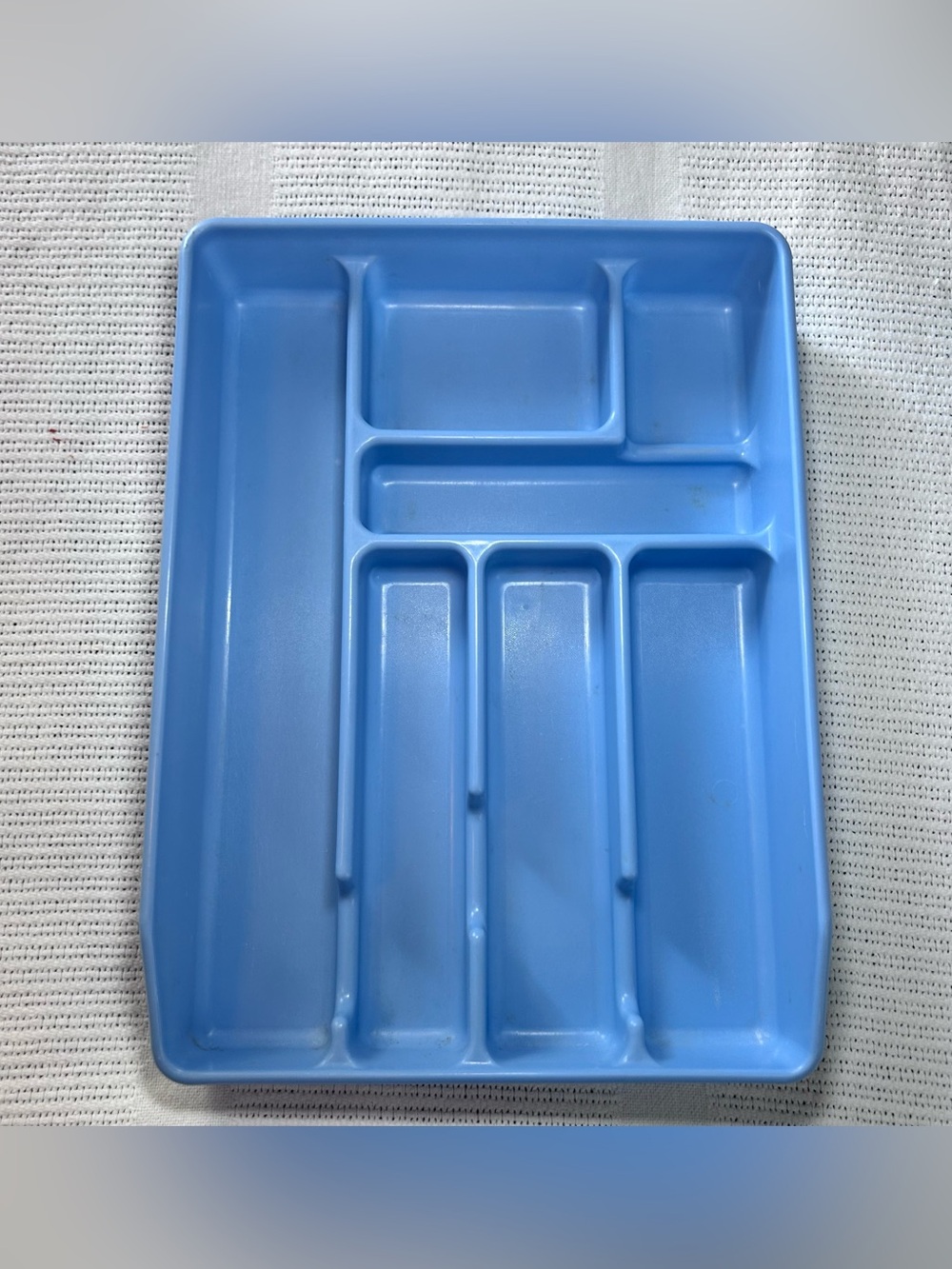 Vintage Rubbermaid Country Blue Plastic Silverware Tray Divider #0521